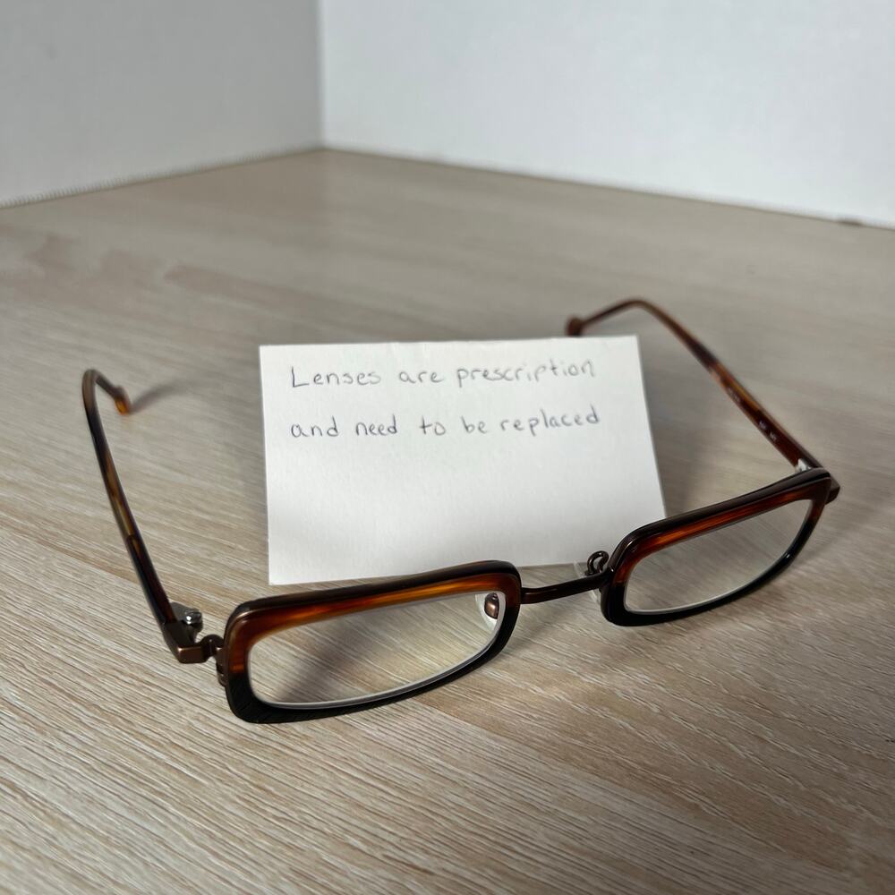 Vintage L.A. Eyeworks Say 943 Eyeglasses Titanium One Pair Rectangle Brown Black